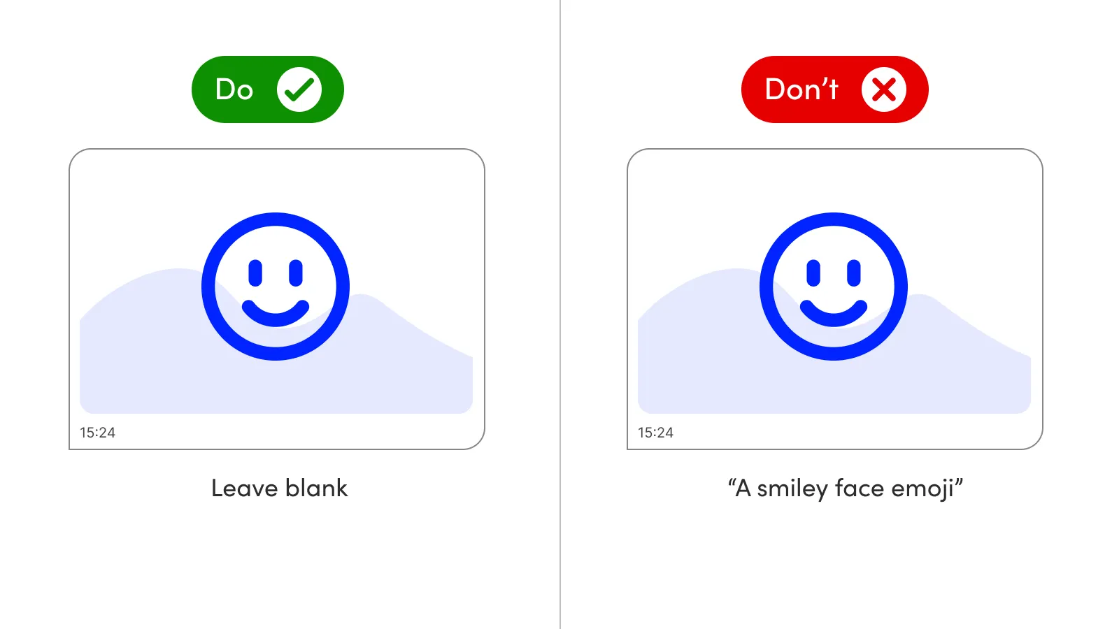 An example of when an alt tag is not required, next to a decorative image that does not require an alt tag 